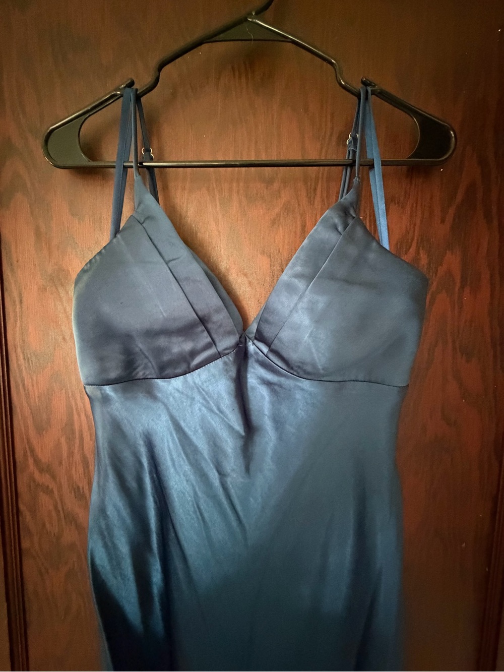 Hello Molly Slip Dress Satin Chemise - Navy Blue